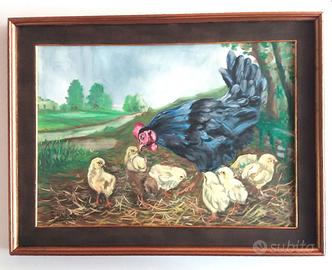 Quadro vintage olio su tela