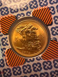 Sterlina d’oro 22kt - 1974 - con card Cariplo