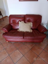 Divano e Poltrona  vintage Pelle  Frau