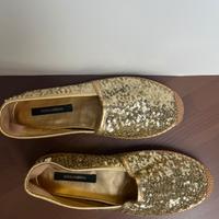 Espadrillas Dolce e Gabbana con strass dorate