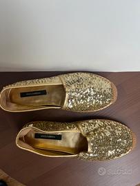 Espadrillas Dolce e Gabbana con strass dorate