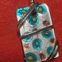 ciondolo vetro ed acciaio LA Murrina 