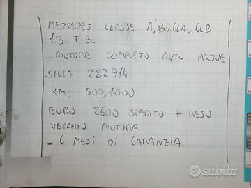 Motore mercedes classe a, b, gla, glb 1.3 tb