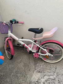 Bici bambina B'Twin Decathlon bianca/rosa