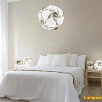 LAMPADARIO DESIGN diam. 33 + 2 LAMPADE DA COMODINO