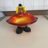 Statuetta clown in vetro artistico tipo Murano