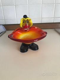 Statuetta clown in vetro artistico tipo Murano
