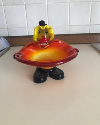 Statuetta clown in vetro artistico tipo Murano