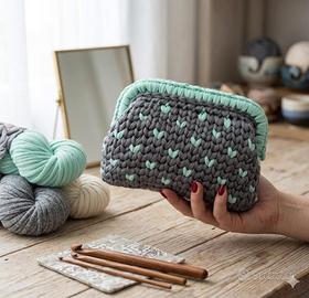 Borsa  Artigianale - Grigio &  Verde acqua