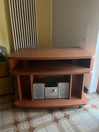 Mobile porta TV in legno con ruote