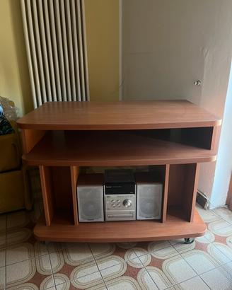 Mobile porta TV in legno con ruote