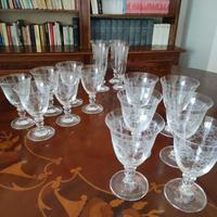 set calici in cristallo decorato 