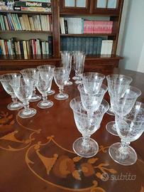 set calici in cristallo decorato 