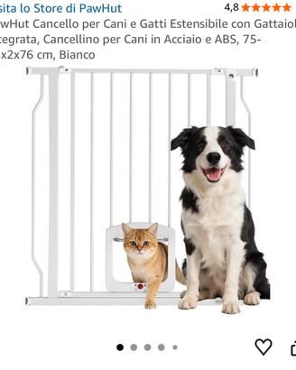 Cancelletto per cani con gattaiola