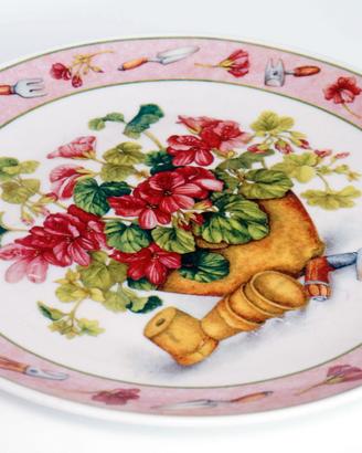 Piatto decorativo a tema floreale diametro 25,2 cm
