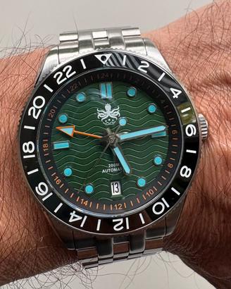 PHOIBOS WAVE MASTER GMT 200M Automatic Diver Green