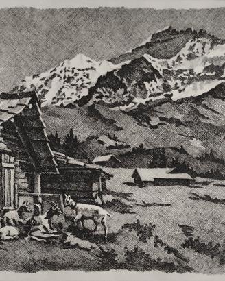 Pio Penzo, "Alpestre" 1978, acquaforte 20/30