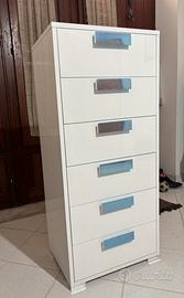 cassettiera bianco laccato
