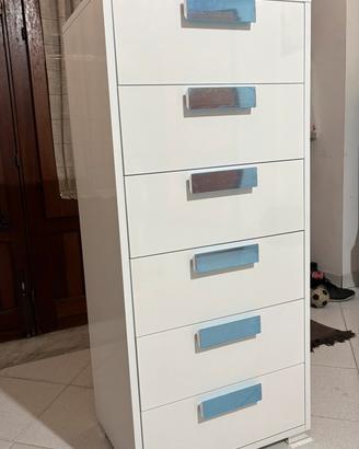 cassettiera bianco laccato