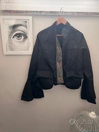 Giacca Nera Donna con Dettaglio Ricamato