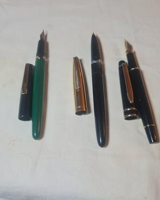lotto di tre penne stilografiche vintage