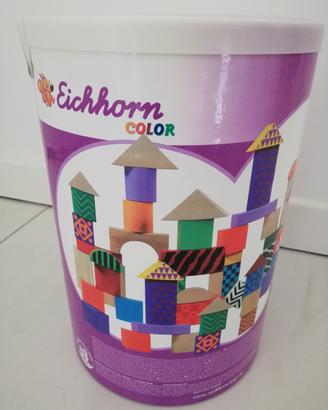 Eichhorn secchiello con mattoncini legno colorati