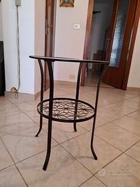 Tavolino e carrello porta tv metallo e vetro