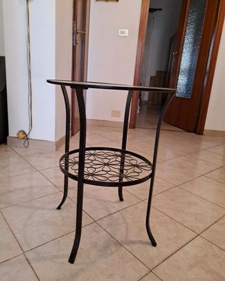 Tavolino e carrello porta tv metallo e vetro
