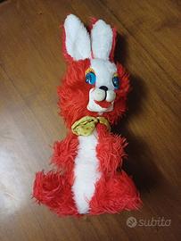 Peluche Coniglio Rosso Vintage Anni '60/'70
