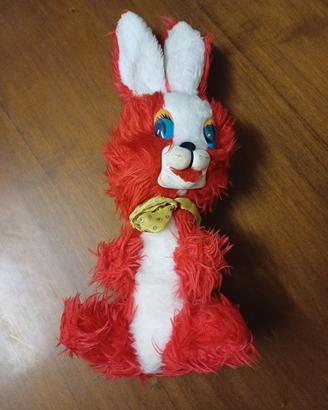 Peluche Coniglio Rosso Vintage Anni '60/'70