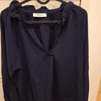 Camicetta Promod – Blu Scuro | Scollo a V | Volant