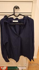 Camicetta Promod – Blu Scuro | Scollo a V | Volant