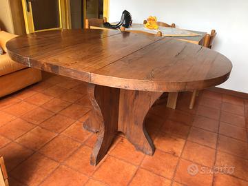 Tavolo rovere massiccio allungabile artigianale
