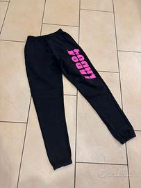 Pantaloni bambina Tuta Neri LAB84  logo Fucsia