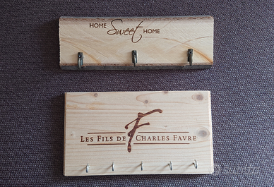 Appendi chiavi in legno / cassa di vino