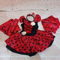 Vestito carnevale da coccinella bimba 3 anni