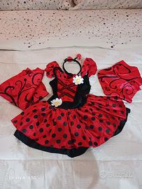 Vestito carnevale da coccinella bimba 3 anni