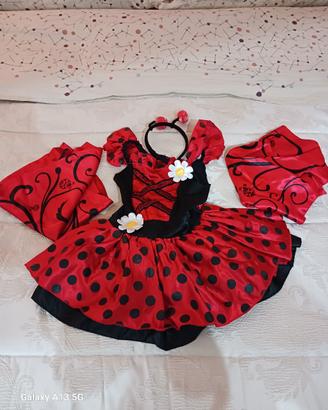 Vestito carnevale da coccinella bimba 3 anni