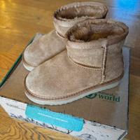 Stivaletti tipo Ugg con pelo beige