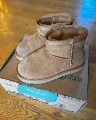 Stivaletti tipo Ugg con pelo beige
