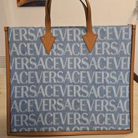 Versace borsa tote in pelle e stampa jensata