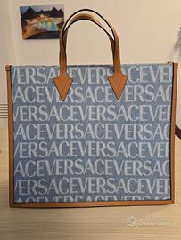 Versace borsa tote in pelle e stampa jensata