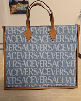 Versace borsa tote in pelle e stampa jensata
