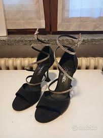 scarpe chanel con swarovski tacco alto