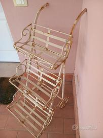 Carrello porta piante in ferro battuto - shabby