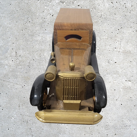 Modellino artigianale auto d'epoca legno vintage