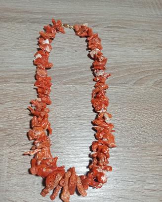 Oro 750 collana corallo rosso Sardegna portato 