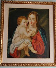 Dipinto a olio raffigurante Madonna con Bambino