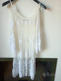 copricostume trasparente con macramè tg M di Pleas