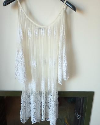 copricostume trasparente con macramè tg M di Pleas